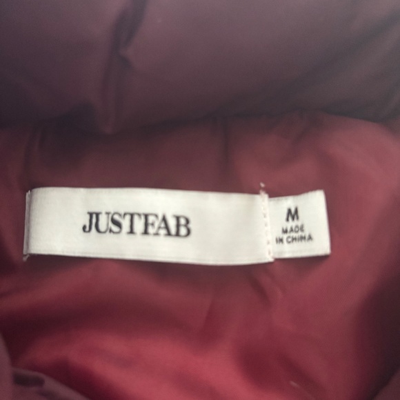 JustFab Womens Maroon Winter Long Jacket, Fur Hood, M - Picture 4 of 8